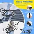 thumbnail image 5 of Gymax Folding Kick Scooter Lightweight Sports Scooter for Teens Adult W/Strap 8'' Wheel Black, 5 of 10