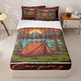 thumbnail image 2 of Erosebridal Cartoon Camper RV Zipper Queen Comforter Set with Fitted Sheet and 2 Pillowcases for Boys Girls, Natural Adventure Zipper Bedding Set, 2 of 7