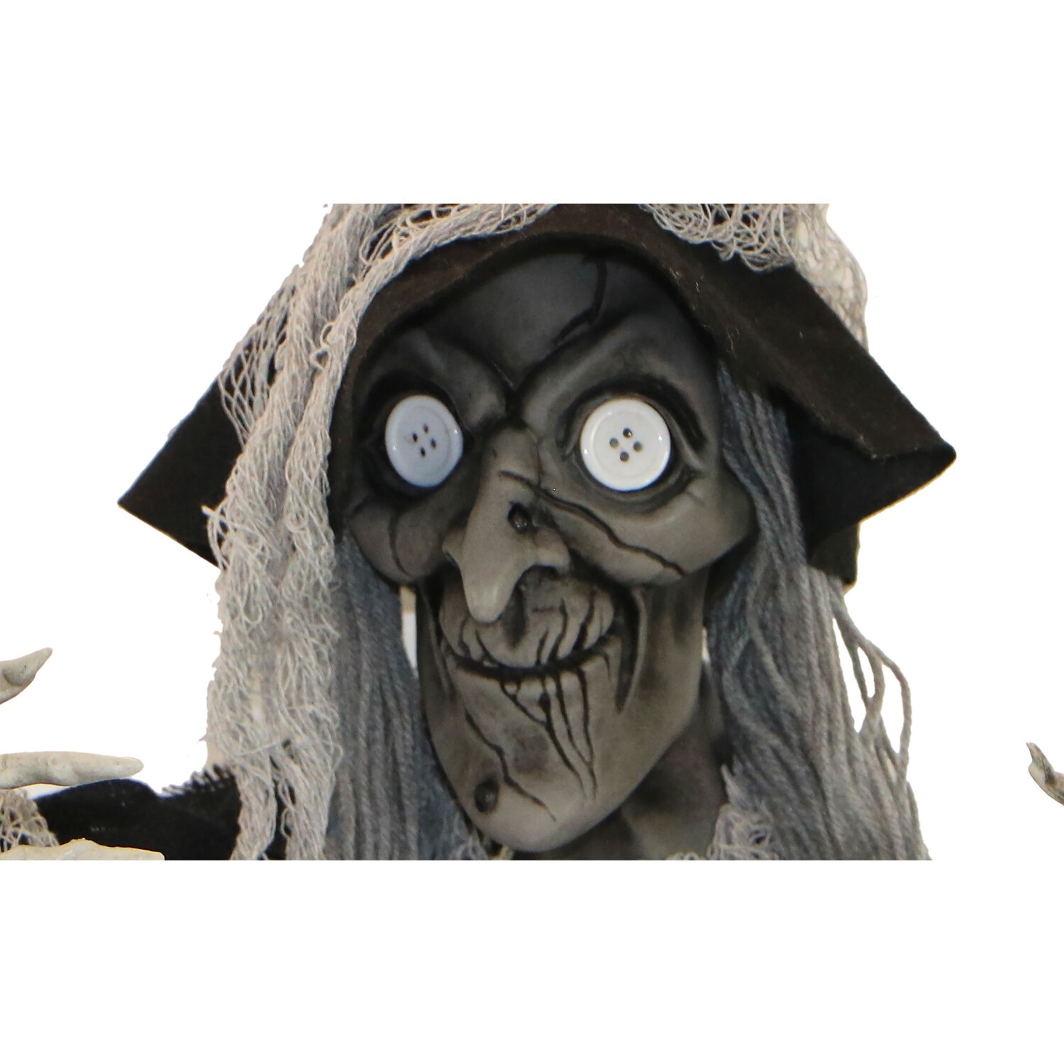 Haunted Hill Farm 51-In. Luna the Hanging Witch with Button Eyes, Indoor or Covered Outdoor Halloween Decoration, Poseable, HHWITCH-35H