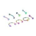 thumbnail image 2 of Jiaroswwei 8Pcs Mixed Style Lip Tongue Eyebrow Nose Ring Barbell Body Piercing Jewelry, 2 of 8