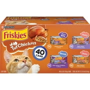 (40 Pack)  Friskies Gravy Wet Cat Food Variety Pack, TurChicken Extra Gravy Chunky, Meaty Bits & Shreds, 5.5 oz. Cans