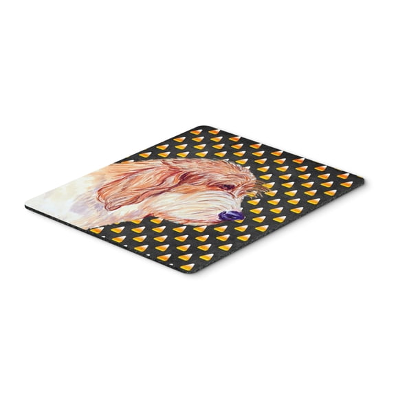 "Petit Basset Griffon Vendeen Candy Corn Halloween Portrait Mouse Pad Hot Pad or Trivet"