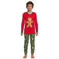 thumbnail image 2 of Jolly Jammies Boys and Girls Unisex Gingerbread Matching Family Pajamas Set, 2-Piece, Sizes 6-12, 2 of 6