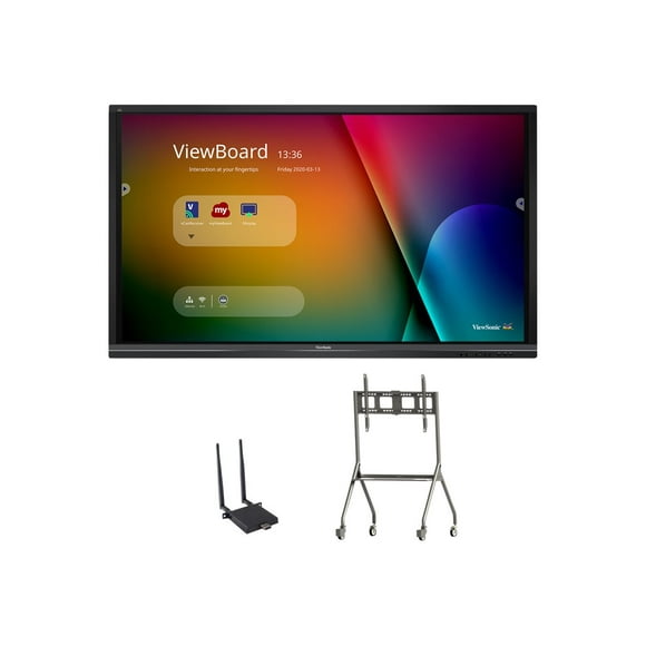 ViewSonic ViewBoard IFP9850-E4 - 98" Diagonal Class LED-backlit LCD display - interactive - with touchscreen - 4K UHD (2160p) 3840 x 2160 - with ViewSonic LB-WIFI-001 Adapter, ViewSonic VB-STND-005 Cart