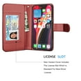 thumbnail image 5 of Takfox iPhone 12 Case, iPhone 12 Pro Case Cover 9 Card Holder PU Leather Kickstand Wrist Strap Protective Wallet Case for Women Apple iPhone 12/12 Pro 6.1 inch (2020), Wine Red, 5 of 6