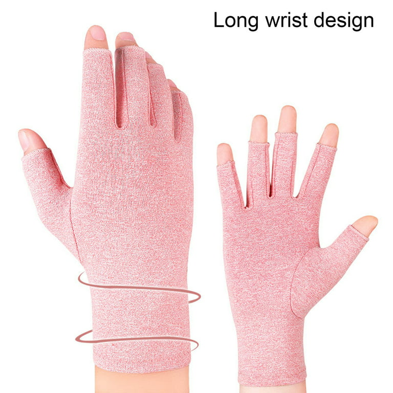 Anvazise 2Pcs Unisex Adult Sports Soft Cotton Breathable Half Finger  Protective Gloves Skin Color M 