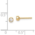 thumbnail image 4 of 14K Yellow Gold Madi K 3mm Cz Bezel Post Earrings (3.7 X 3) Made In Spain se2861, 4 of 5