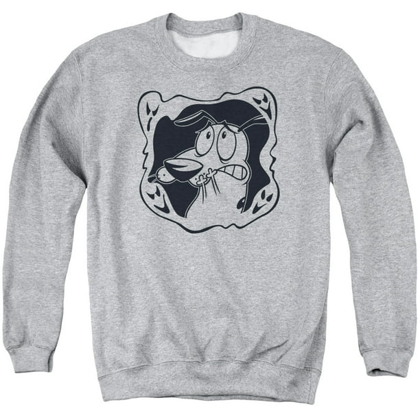 Courage The Cowardly Dog Cartoon Network Show Ghost Frame Adult Crew Sweatshirt Courage The Cowardly Dog Cartoon Network Show Ghost Frame Adult Crew Sweatshirt
