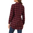 thumbnail image 6 of Unique Bargains Women's Halloween Costume Plaid Asymmetric Open Front Cardigan, 6 of 6
