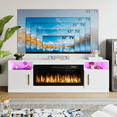 thumbnail image 3 of BOSSIN Fireplace TV Stand with 36 inch Fireplace Up to 90" TVs,LED Light Entertainment Center with Highlight Storage Cabinet for living room, 3 of 7