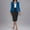 c03Blue, variant on Arnsht Business Suit Sets for Women's Spring Summer Solid Color 54 Piece Outfits Collarless Peplum Blazer Formal Pencil Skirt Suit Wine L