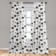 thumbnail image 5 of Ambesonne Pet Curtains, Cats in Outer Space, Pair of 28"x95", White Black, 5 of 5