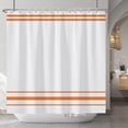 thumbnail image 3 of Striped Shower Curtain for Bathroom Minimalism Style Shower Curtain Set Orange and White Stripes Shower Curtains Dormitory Cubicle Waterproof Fabric Shower Curtain with Hooks 72x72 Inches, 3 of 6