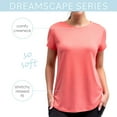 thumbnail image 2 of Hello Mello Dream Tee Shirt Pajama Lounge Short Sleeve Crewneck Top, Coral Large (Women's), 2 of 8