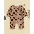 thumbnail image 2 of Wassery Baby Girls Fall Jumpsuits 6M 12M 18M 24M Newborn Girls Long Sleeve Bear Print Rompers Autumn Onesie Bodysuit Clothing for Infant Girls, 2 of 8