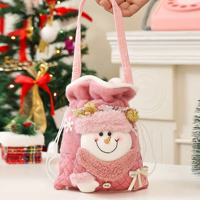 Bolsas de regalo navideñas para dulces y pequeños obsequios | Bolsas de poliéster con lentejuelas para dulces | Bolsas festivas para recuerdos de fiesta, ideales para manzanas