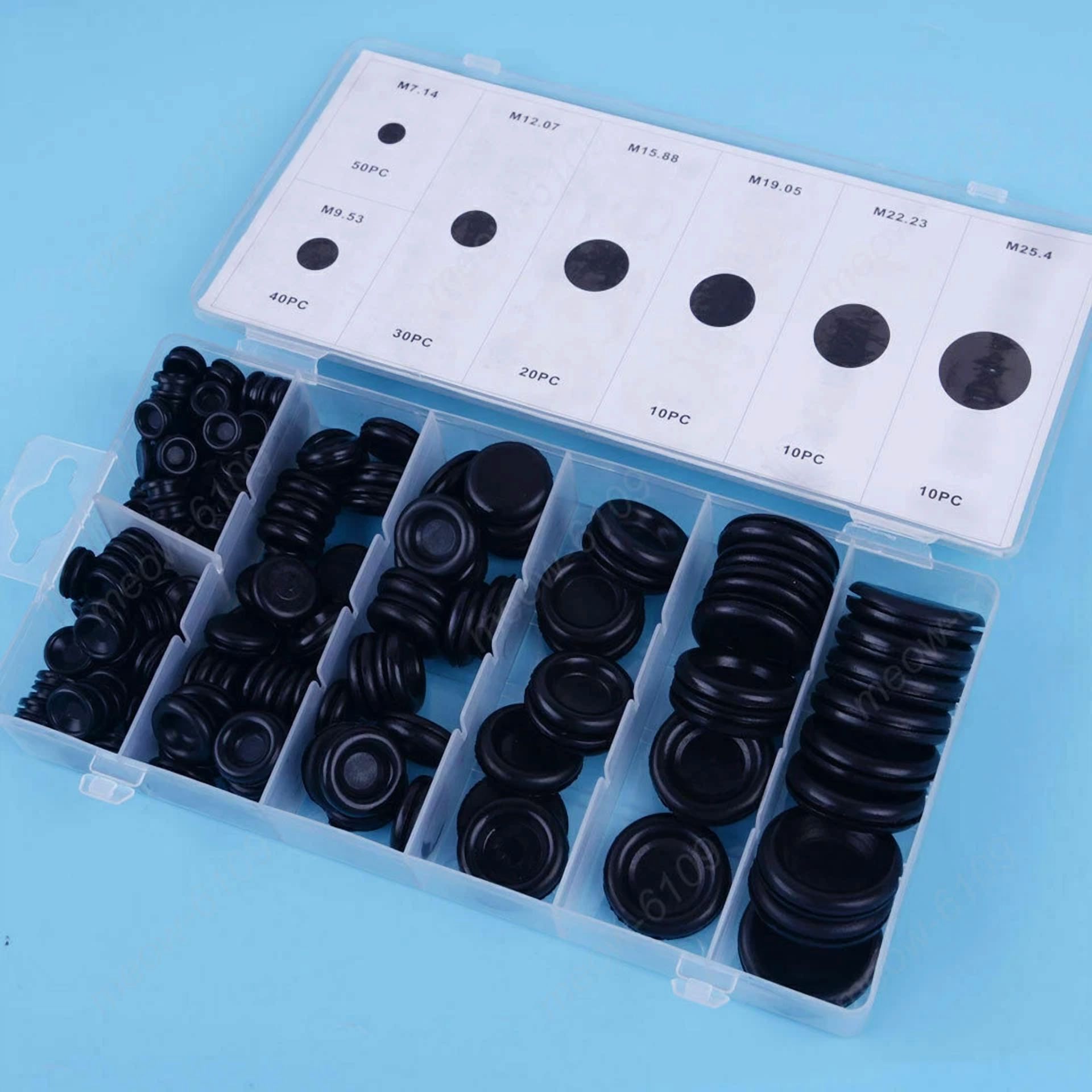 CIRCLE- 170Pc Rubber Grommet Electrical Wiring Firewall Hole Plug Gasket Assortment Kit