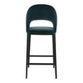 thumbnail image 4 of MOE'S Home ROGER Tabouret de Comptoir en Velours Bleu Sarcelle, 4 of 5