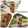 thumbnail image 6 of Topadorn Ceramic Mug Sunflower Coffee Cup with Gift Box Latte Mug with Lid, 17 oz Sunflower and Dragonfly, 6 of 9