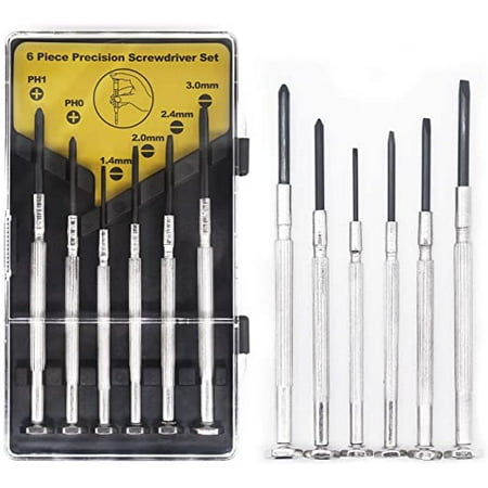 

6PCS Mini Precision Screwdriver Set Small Screwdriver Set for Electronics Toys Computer Watch Repair（Black)