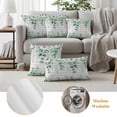 thumbnail image 5 of Eucalyptus Leaves Outdoor Pillow Covers 16x16 Set of 2,Waterproof Patio Throw Pillowcase Protectors,Spring Daily Flowers Plants Gray Plaid Decorative Pillow Shams Cushion Covers for Seat Bed Couch, 5 of 8