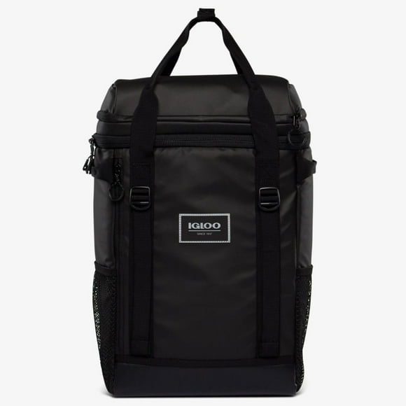 Igloo Poursuite 24 Peut Portable Sac à Dos Refroidisseur avec Sangles Réglables, Noir