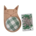 thumbnail image 3 of Mini alfiletero con alfileres, base de madera, porta agujas portátil para bordar Establecer E, 3 of 9