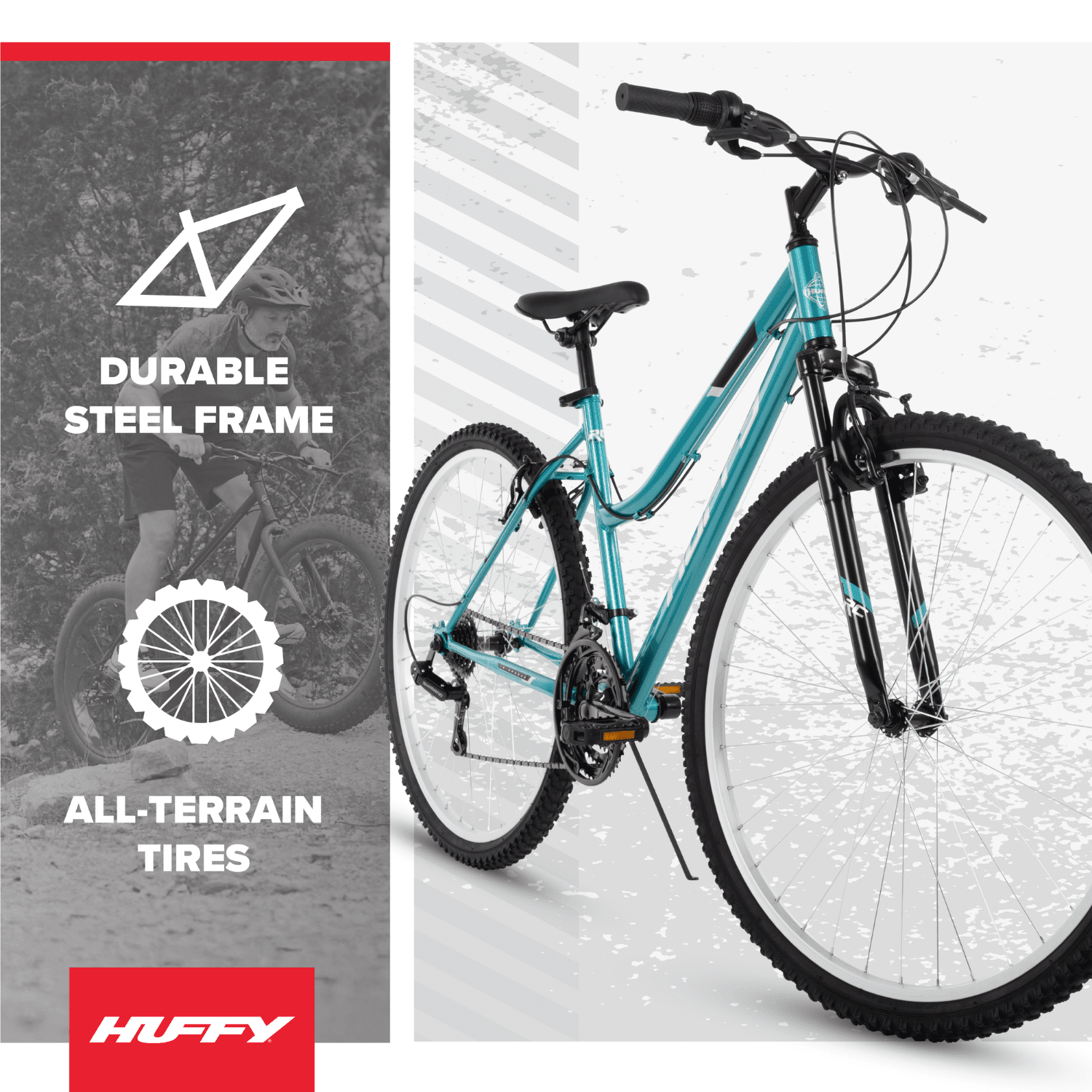 Huffy 29" Rock Creek Mountain Bike, Fits Riders 60"+, Teal, Adult, Women's