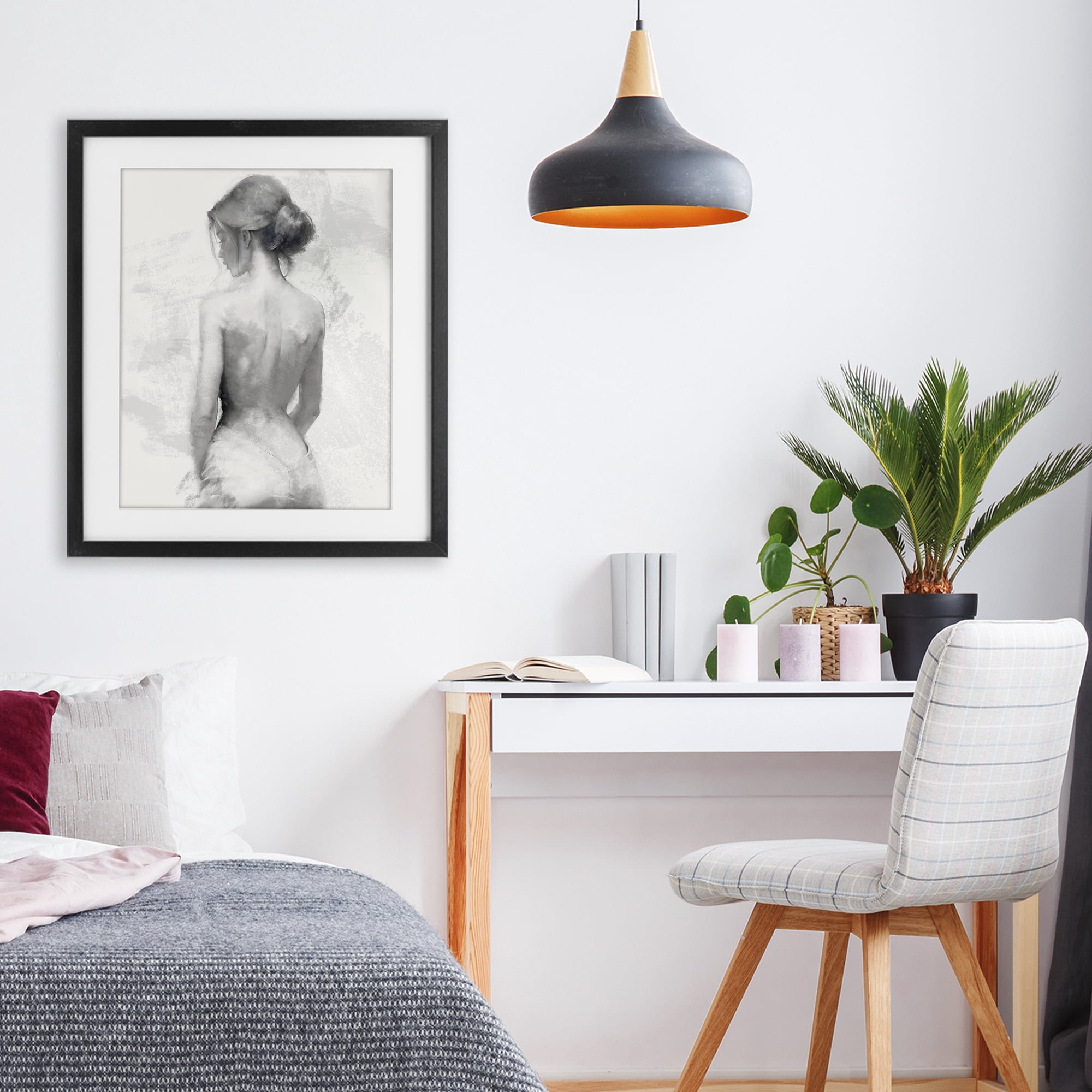 Stupell Industries Mine Elegant Figure Black Framed Print Under Glass, design by Kim Allen