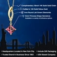 thumbnail image 2 of Gem Stone King 14K Yellow Gold Pink Topaz and Lab Grown Diamond Pendant Necklace for Women | 1.33 Cttw | Gemstone November Birthstone | Princess 6MM | With 18 inch Chain, 2 of 6