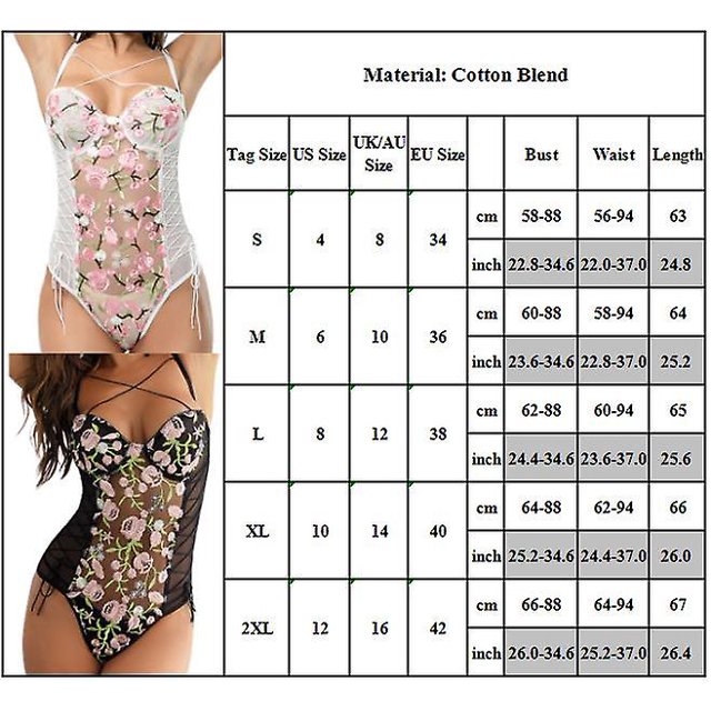 Body Sexy Floral para mujer, lencería transparente, ropa de dormir, picardías, ropa interior, ropa de dormir