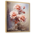 thumbnail image 2 of Designart "Alluring Pink Blossoms" Roses Floater Framed Wall Decor, 2 of 5