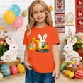 thumbnail image 2 of Toddler Girls' Short Sleeve Crew Neck Tee T-Shirt Easter Graphic Print Tee Top Size 2-3T , Orange, 2 of 4