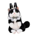 thumbnail image 4 of Mochila con forma de gato, ligera, con bonitos dibujos de animales de peluche para viajar. Negro, 4 of 9