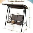 thumbnail image 3 of Aimee Lii 2-Seat Outdoor Canopy Swing with Comfortable Fabric Seat and Heavy-duty Metal Frame, Outdoor Swing for Adults, Brown, 3 of 7