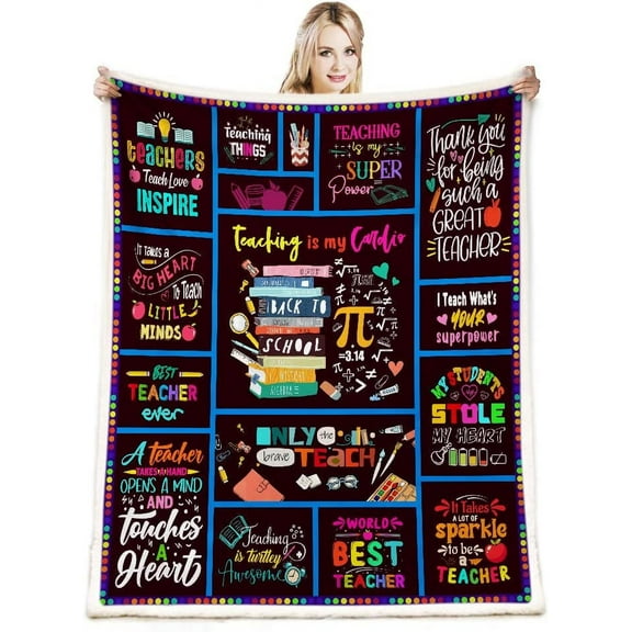 Teacher Gifts for Women Blanket,Teacher Blanket,Teacher Appreciation Gifts Throw Blanket,Valentine Teacher Gifts,Kindergarten Preschool Teacher Gifts for Christmas Sofa Couch Beds Decor 50x60