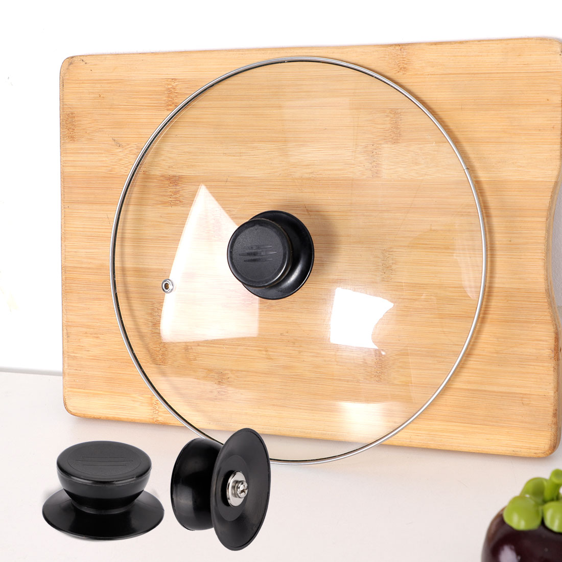 5Pcs Easy Lifting Universal Pot Lid Knob Handle Plastic Knobs Black