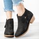 thumbnail image 2 of NECHOLOGY Botas Mujer Adulto Femenino Zapatos Botines para mujer Botas al tobillo con cremallera gruesa de sólida para niñas a la para mujer (Black, 6), 2 of 7