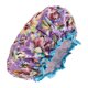 thumbnail image 1 of 1 Pc Dama Doble Capa Gorro de Ducha Flores para Baño Vacaciones Viaje Satén PEV, 1 of 3