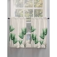 thumbnail image 3 of Kitchen Curtains 54 Inches length, Green Floral Window Treatment Curtain Drapes, Elegant Tulip Vintage Wildflower Plant Thermal Insulated Drapes for Basement Hotel RV, 42"x54", 2 Panels, 3 of 7