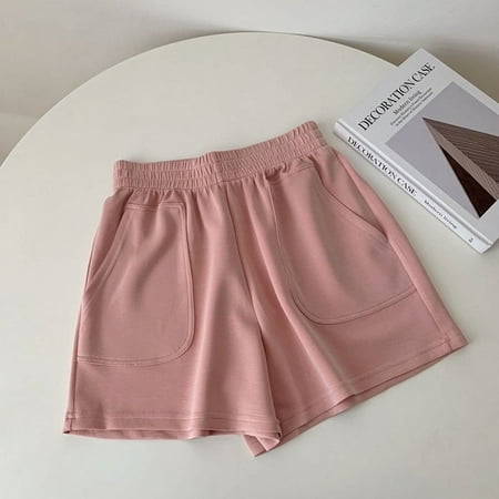 Women Simple Soft Shorts Large Size Casual Shorts Yoga Beach Pants Female Sports Shorts Wide Leg Bottoms Hot Streetwear JIANGLANG