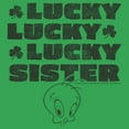 thumbnail image 2 of Junior's Looney Tunes St. Patrick's Day Tweety Lucky Lucky Lucky Sister  Graphic Tee Kelly Green Large, 2 of 3