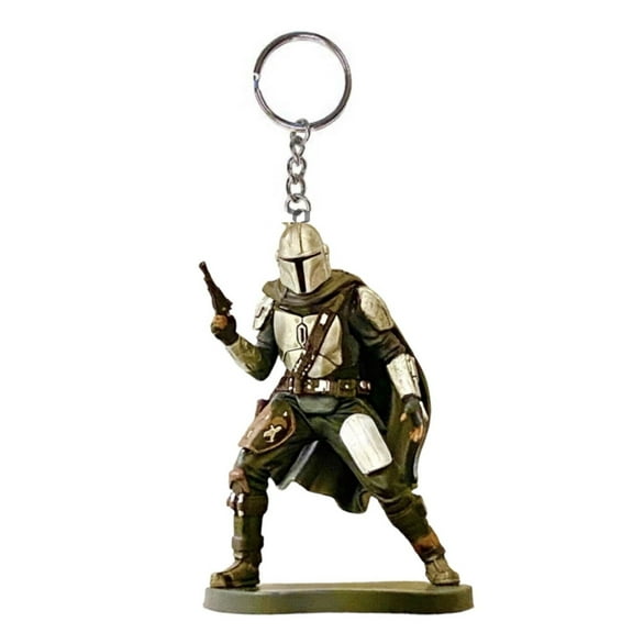 Mandalorian PVC Key Ring Keychain Star Wars Figure Figurine Ornament Charm Gift