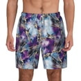 thumbnail image 3 of Uemuo Purple Marble Texture Pattern Mens Swim Trunks Quick Dry Board Shorts with Mesh Lining, Stretch Beach Shorts Quick Dry No-Chafing Board Shorts-Large, 3 of 9
