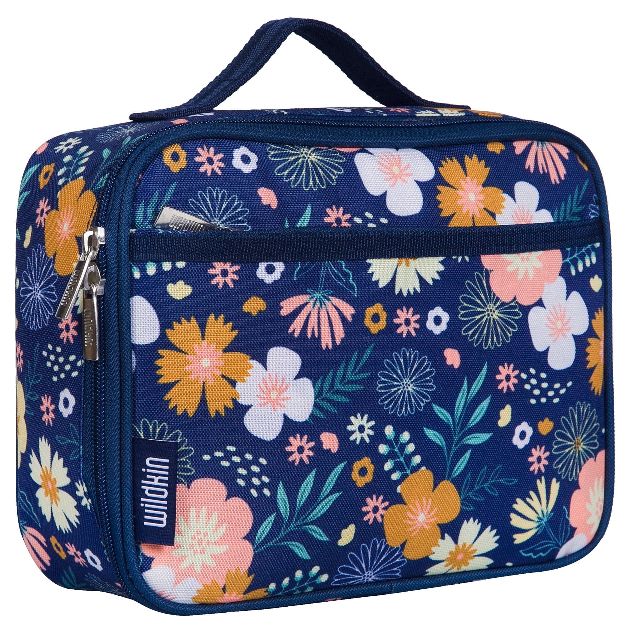 Wildkin Kids Square Insulated Lunch Box for Boys and Girls (Floral Bloom)