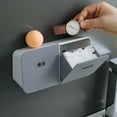 thumbnail image 4 of Organizador de baño Injueey caja de almacenamiento de plástico resistente al agua gris blanco, 4 of 6