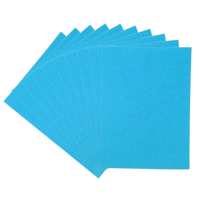 Uxcell Cartulina con Brillos, 10Hojas A4 Papel Brillante Sin Caída de Brillos, Azul