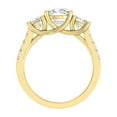 thumbnail image 3 of ARAIYA FINE JEWELRY 10K Yellow Gold Cushion Cut and Round Shape Lab Grown Diamond Prong-Set Three Stone Ring Size 6 (1 1/2 cttw, D-F Color, VS Clarity), 3 of 6
