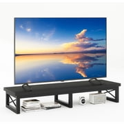 45 Inch TV Riser Stand for 32 to 60 Inch TVs with Storage and Steel Legs Black