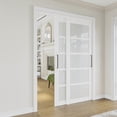 thumbnail image 3 of 72" x 80" [Easy-Slide Bow-Shaped Handle] 5-Panel Frosted Glass Sliding Door Kit - No Painting Required, Pre-assembled closet Use (Hardware Included), 3 of 8